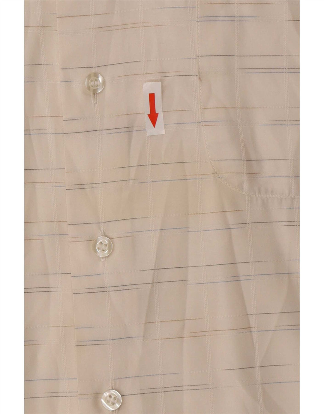 Camicia da uomo vintage in cotone gessato bianco medio