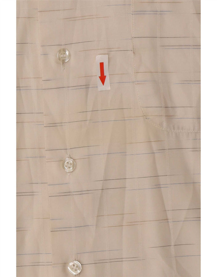 Camicia da uomo vintage in cotone gessato bianco medio