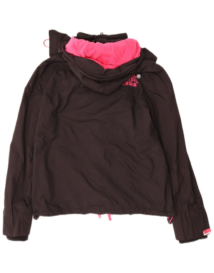 Giacca a vento da donna con cappuccio SUPERDRY UK 16 grande nera