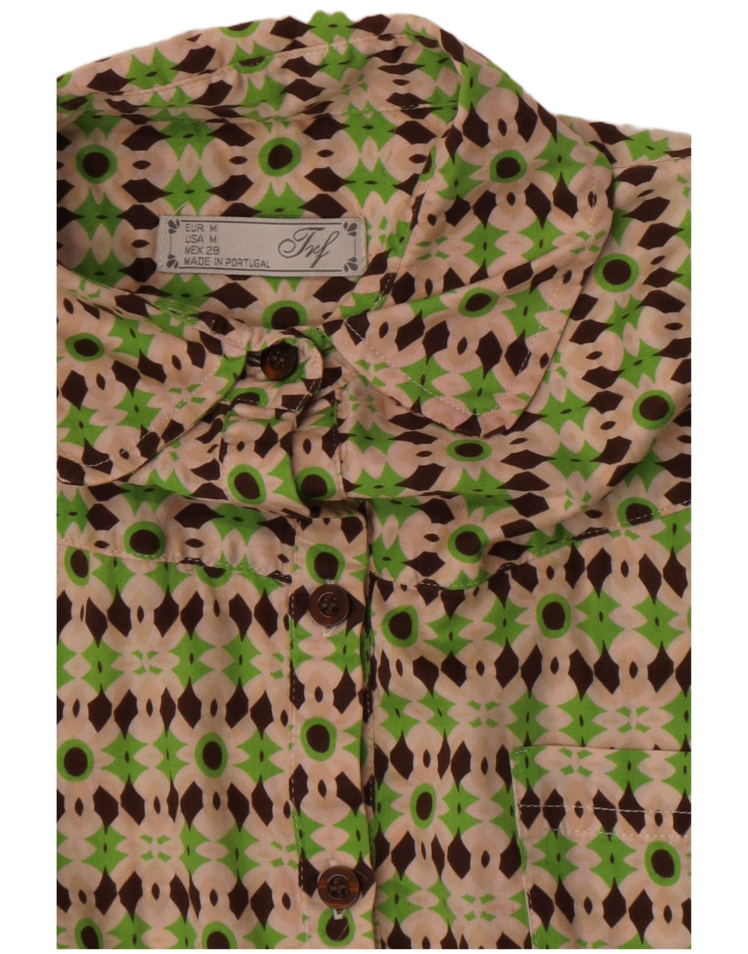 Camicia a maniche corte da donna Zara UK 12 Verde medio geometrico