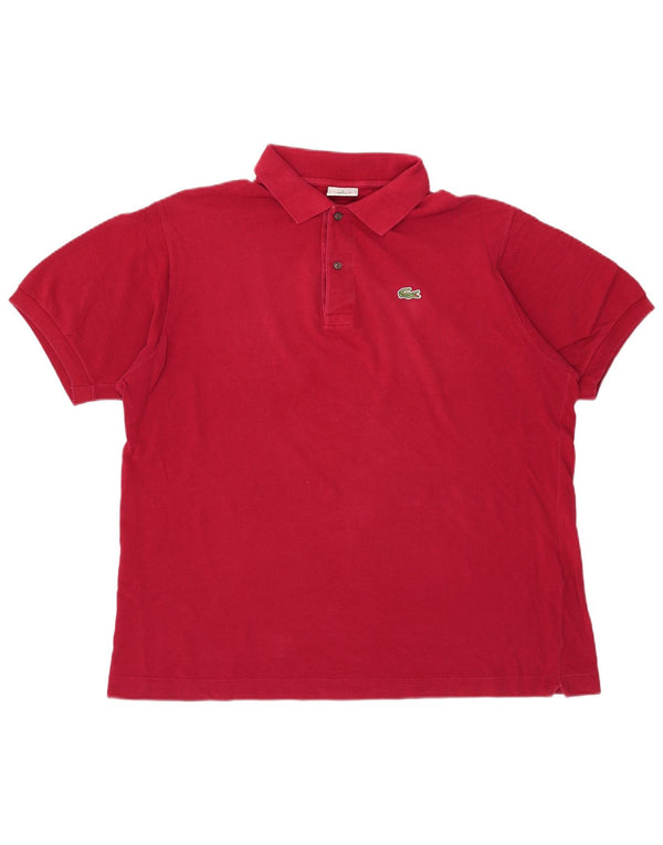 Polo da uomo Lacoste taglia 6 XL in cotone bordeaux