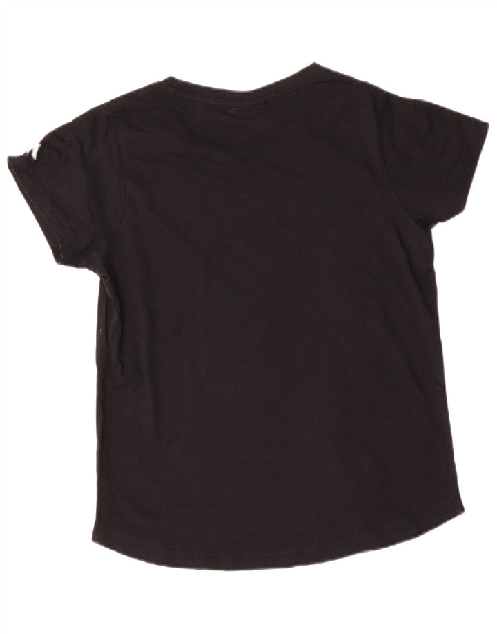 T-shirt grafica da donna KAPPA Top UK 10 piccola in cotone nero