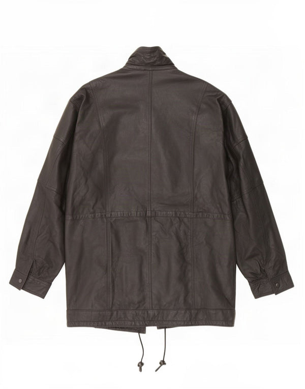 Giacca in pelle vintage da uomo Duffle UK 42 XL Nera