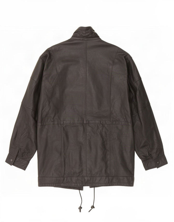 Giacca in pelle vintage da uomo Duffle UK 42 XL Nera
