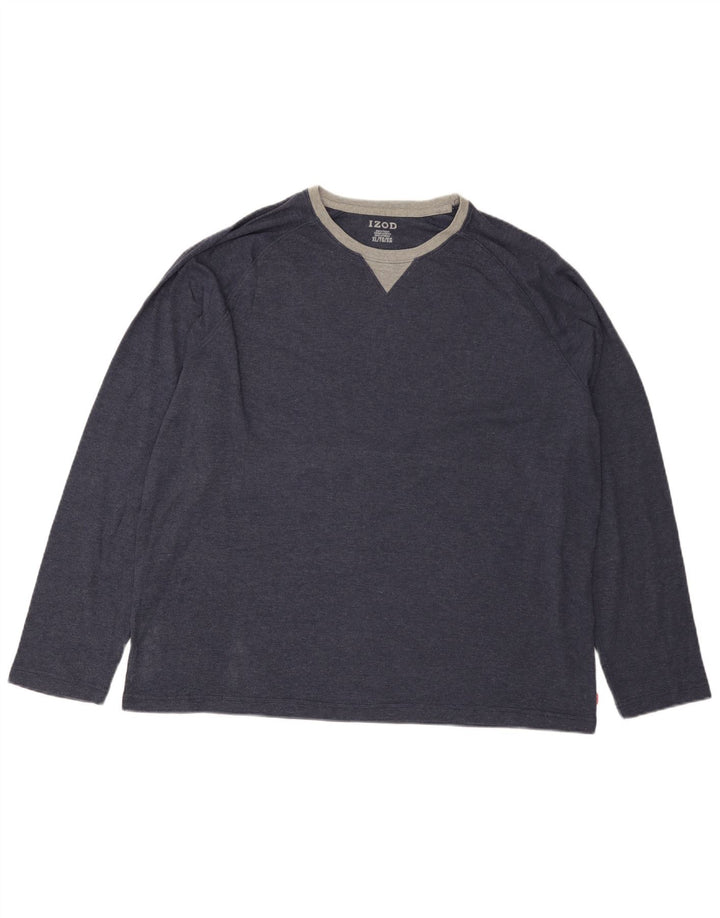 Top IZOD da uomo a maniche lunghe XL in cotone blu navy