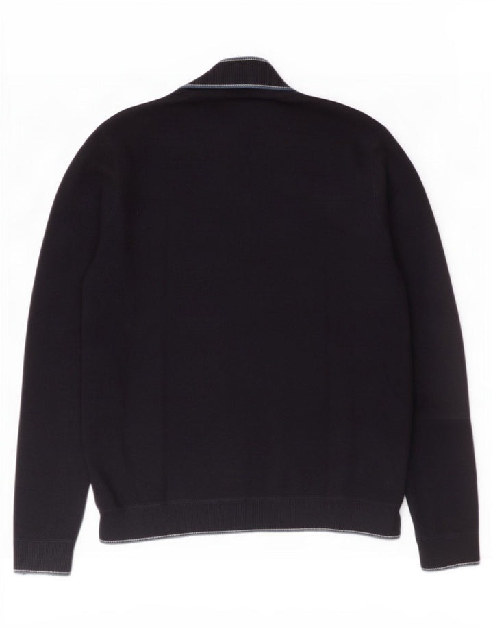 Maglione cardigan da uomo Ted Baker taglia 4 grande blu navy in poliammide