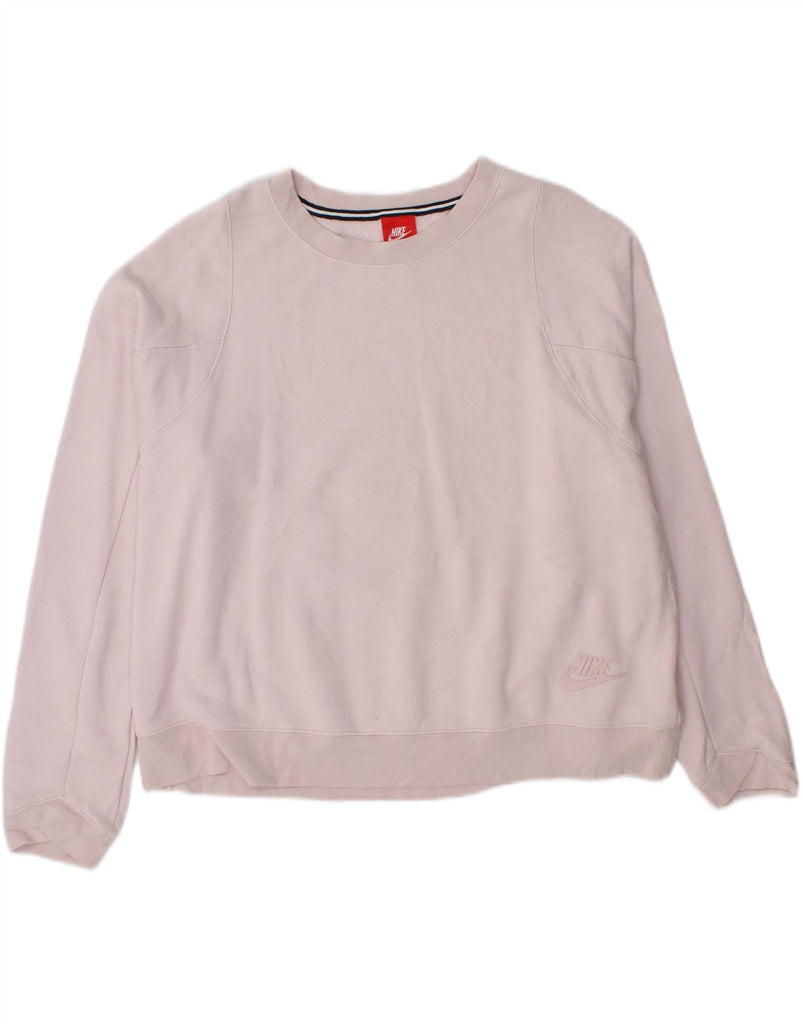 NIKE Womens Oversized Sweatshirt Jumper UK 16 Large Pink Cotton Vintage Nike and Second-Hand Nike from Messina Hembry 