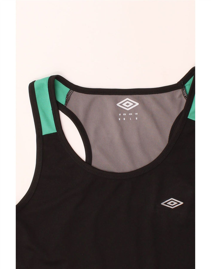 UMBRO Womens Regular Fit Vest Top UK 12 Medium Black Colourblock Polyester Vintage Umbro and Second-Hand Umbro from Messina Hembry 