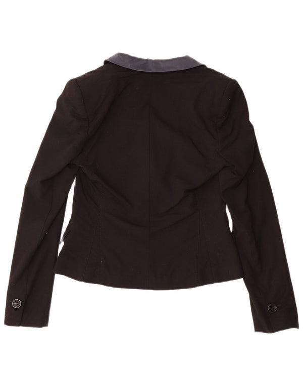 Giacca blazer da donna a 1 bottone Karen Millen UK 10 piccola in lana nera
