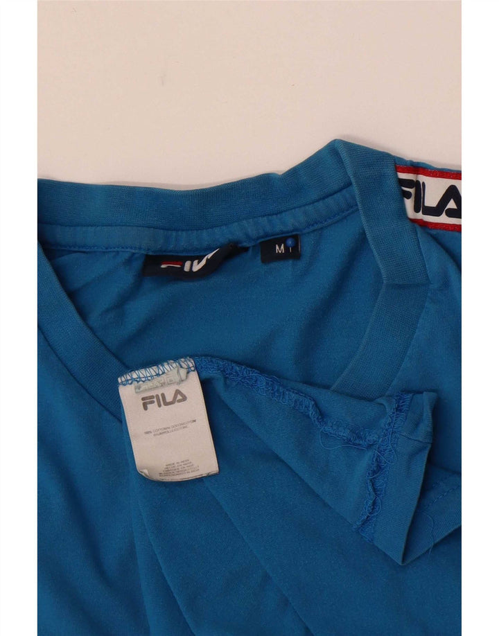 T-shirt grafica da uomo Fila Top in cotone blu medio