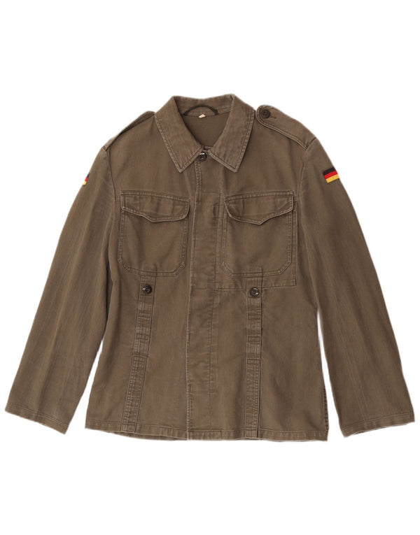 Camicia militare vintage da donna UK 10 piccola color kaki