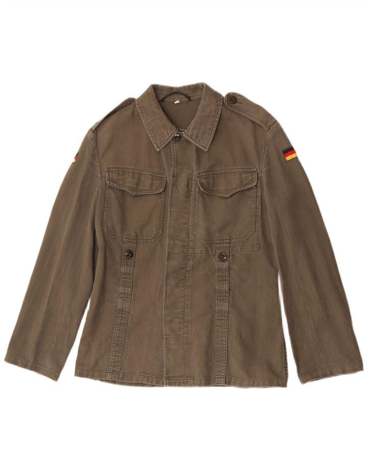Camicia militare vintage da donna UK 10 piccola color kaki