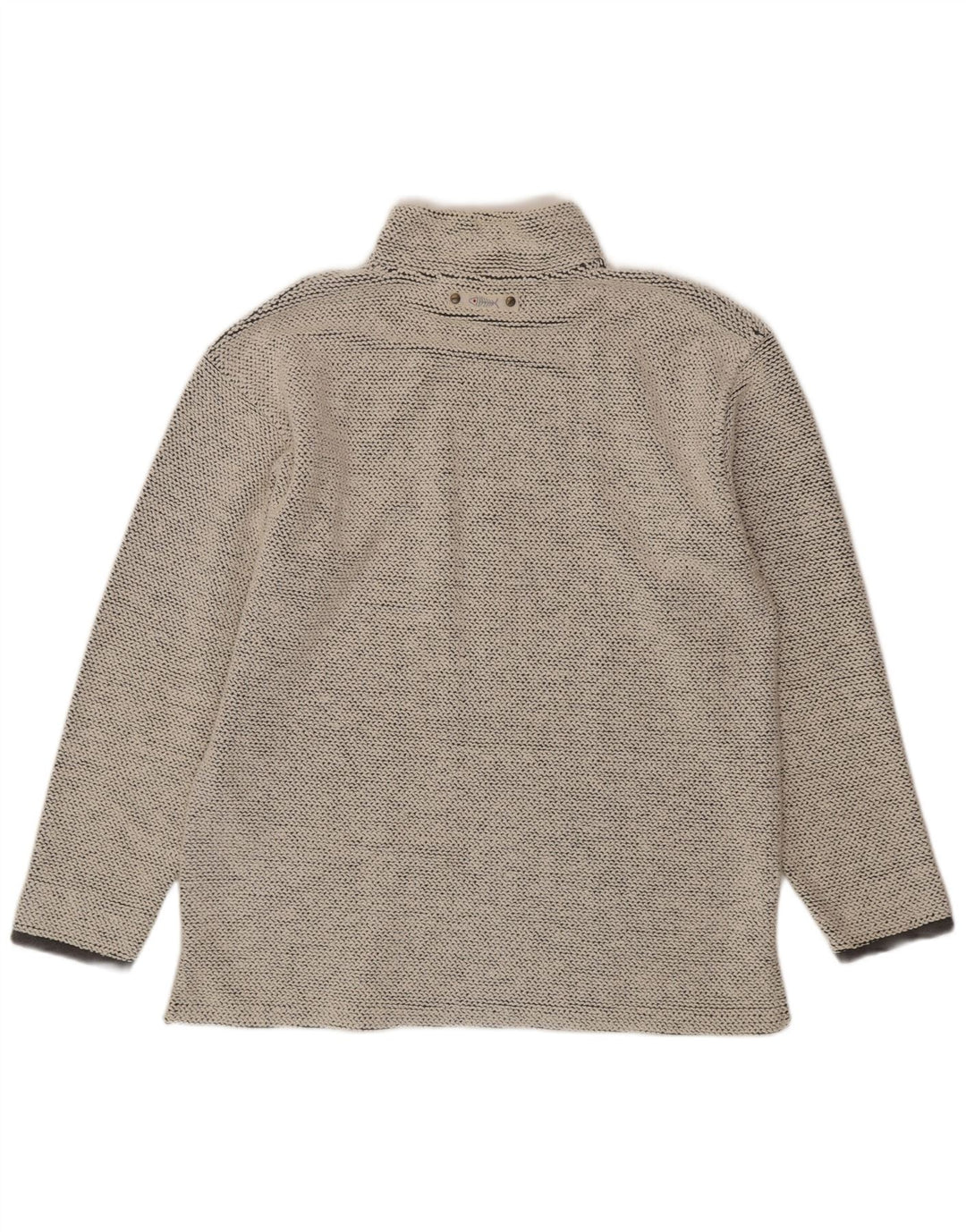 WEIRD FISH Felpa da uomo con collo con zip, maglione grande, cotone grigio