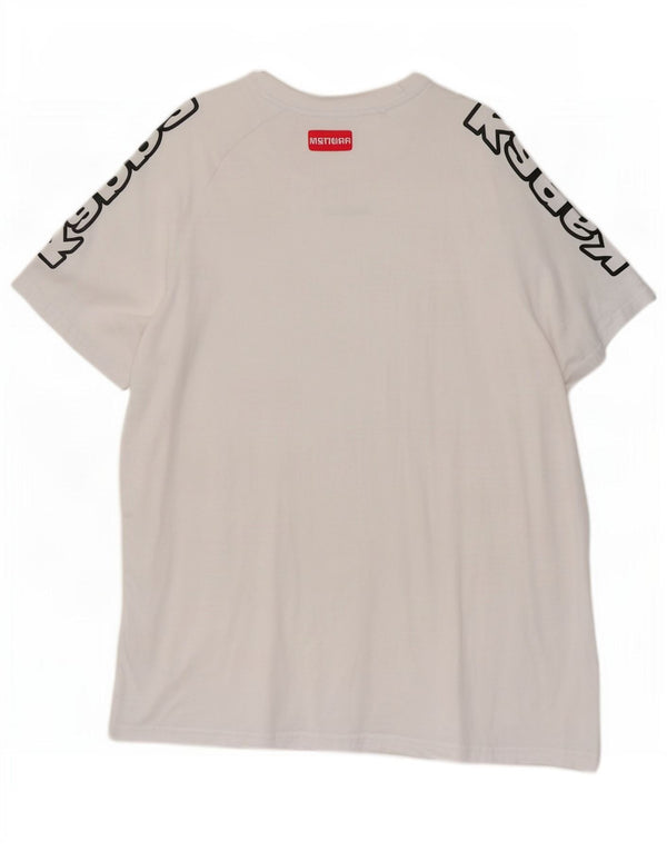 T-shirt grafica da uomo Kappa Top XL in cotone bianco