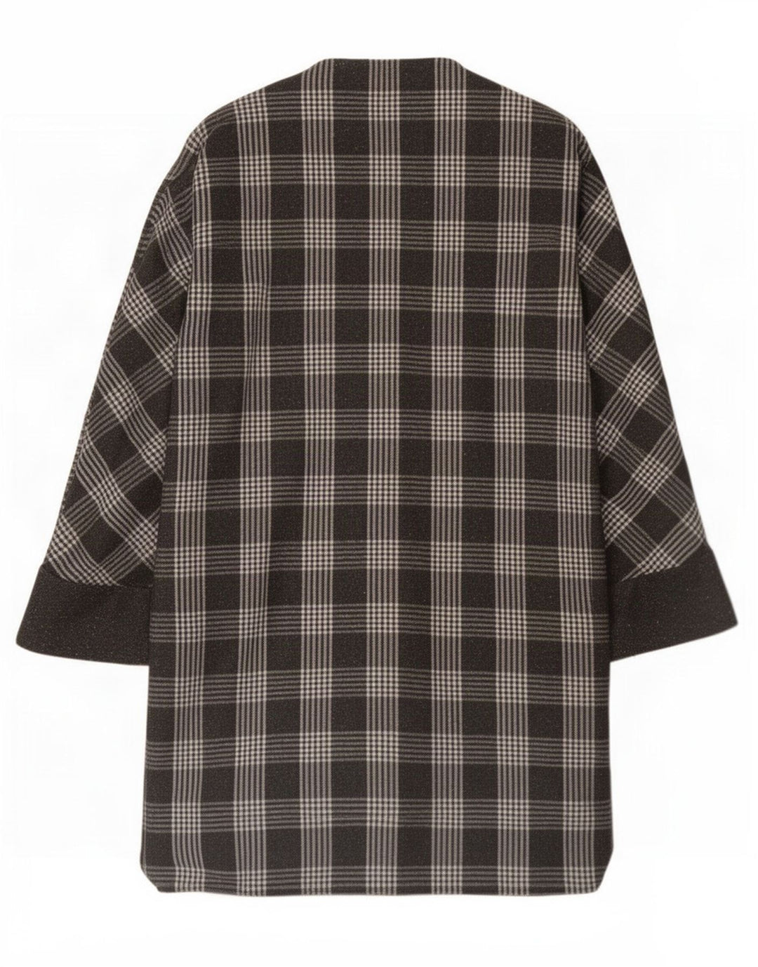Soprabito vintage da donna IT 48 XL grigio a quadri in angora
