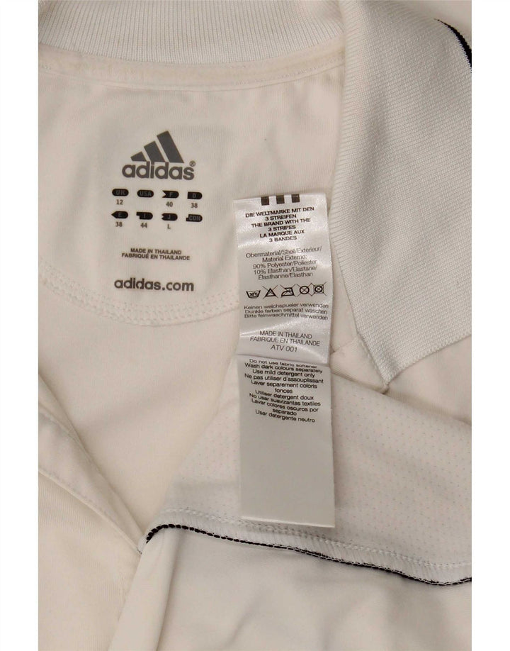 Polo Adidas da donna UK 12 Medium White Colourblock in poliestere