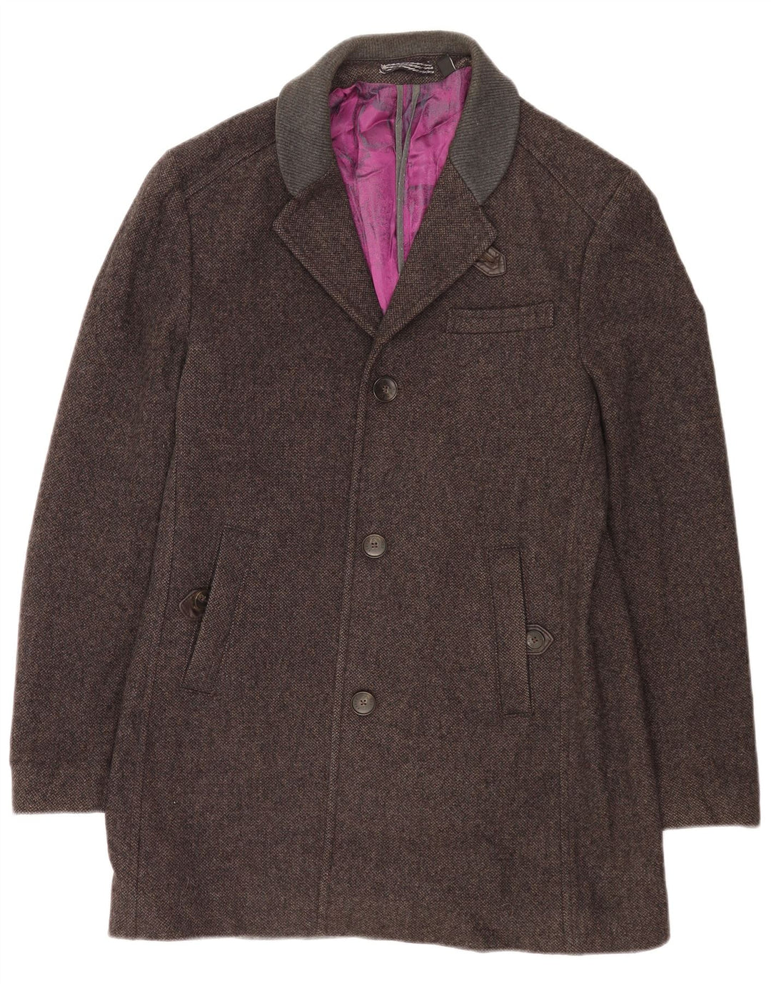 Cappotto da uomo Ted Baker taglia 4 grande in lana grigia