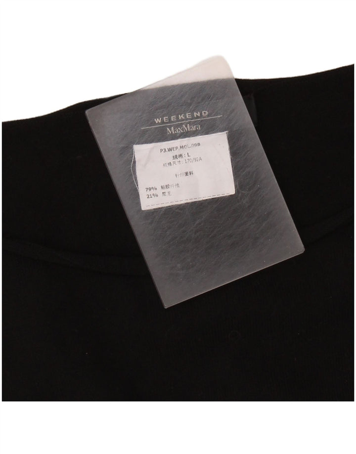 MAX MARA maglione da donna con scollo a barca per il fine settimana UK 16 grande nero