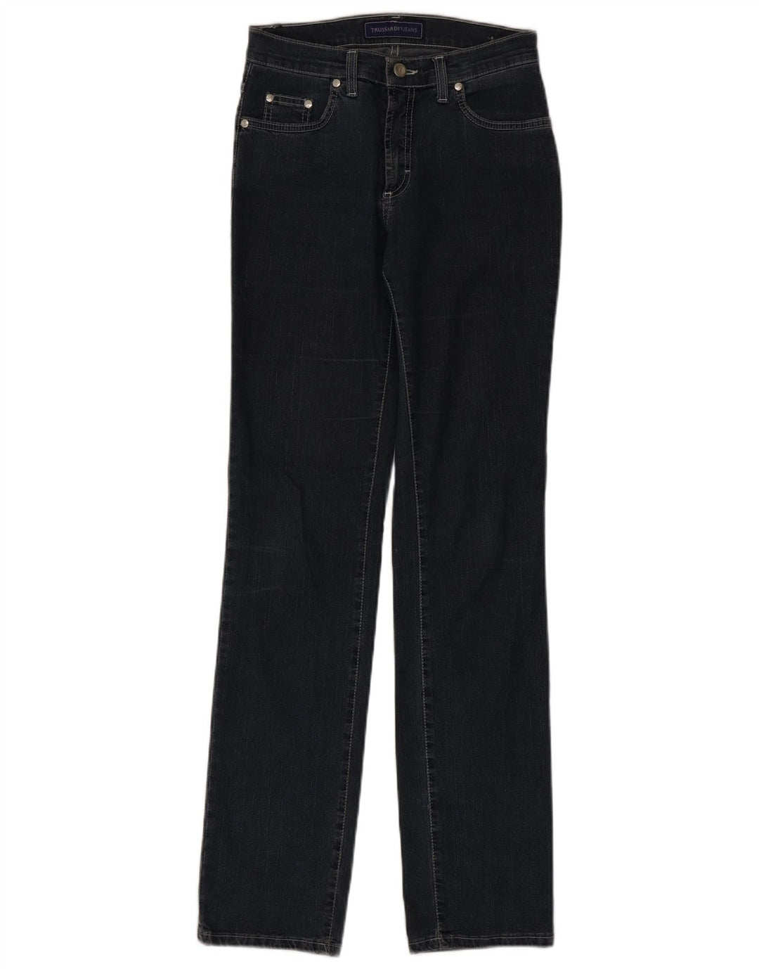 Jeans Dritti Donna Trussardi W26 L33 Blu Navy Cotone