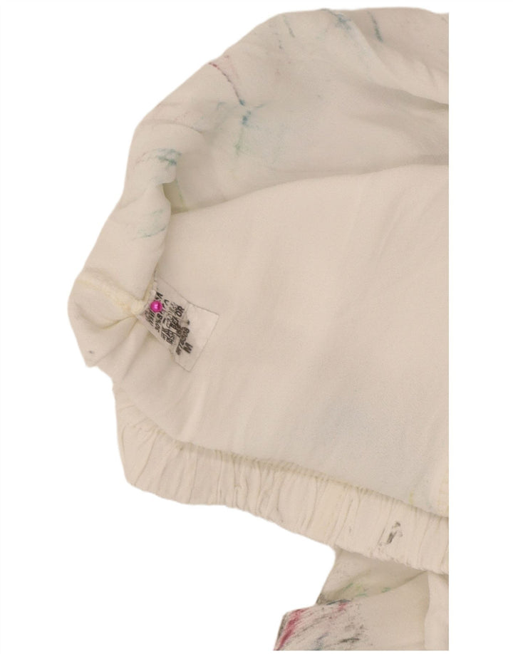 Pantaloni Harem vintage da donna medi W28 L29 viscosa tie-dye bianca