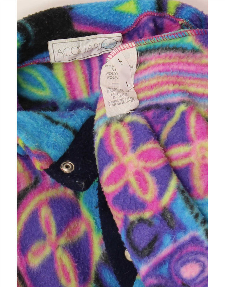 Maglione in pile anorak vintage da uomo grande poliammide geometrica multicolore