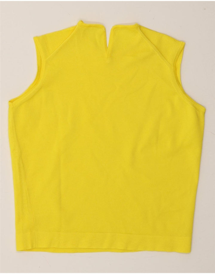 VINTAGE Womens Vest Tank Top UK 10 Small Yellow Vintage Vintage and Second-Hand Vintage from Messina Hembry 