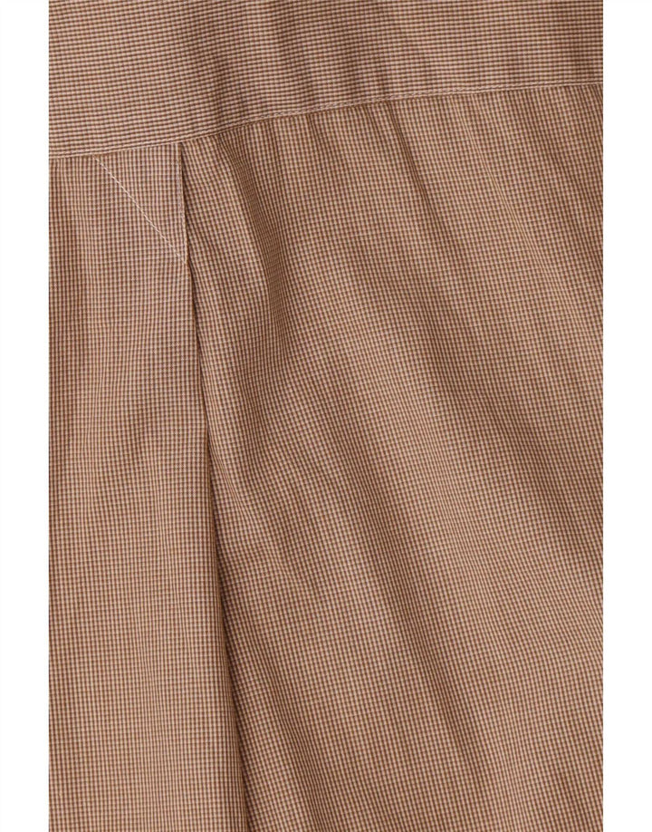 Camicia da uomo Dkny taglia 15 1/2 cotone a quadri marrone medio