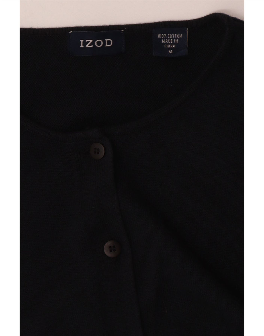 IZOD Womens Cardigan Sweater UK 14 Medium Navy Blue Cotton Vintage Izod and Second-Hand Izod from Messina Hembry 