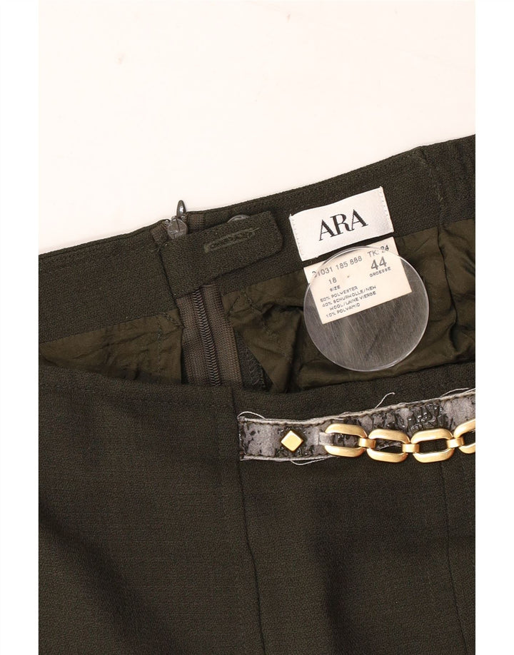 Gonna dritta da donna ARA UK 18 XL W34 poliestere kaki