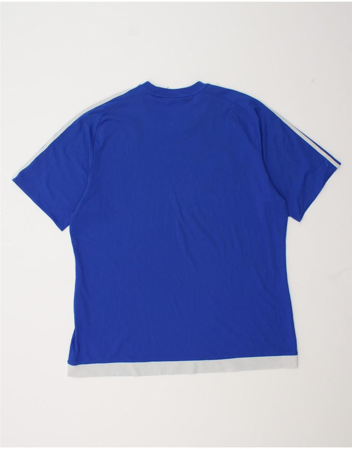 Adidas Uomo Climalite T-shirt Top XL Blu Colourblock Poliestere