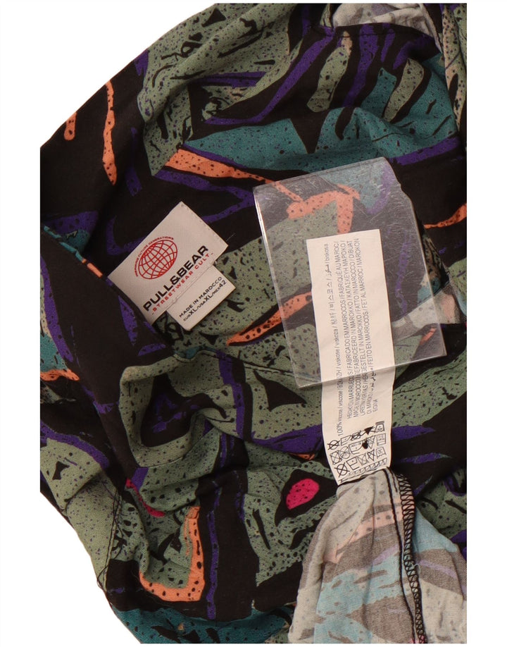 Camicia a maniche corte da uomo Pull & Bear XL in viscosa geometrica multicolore