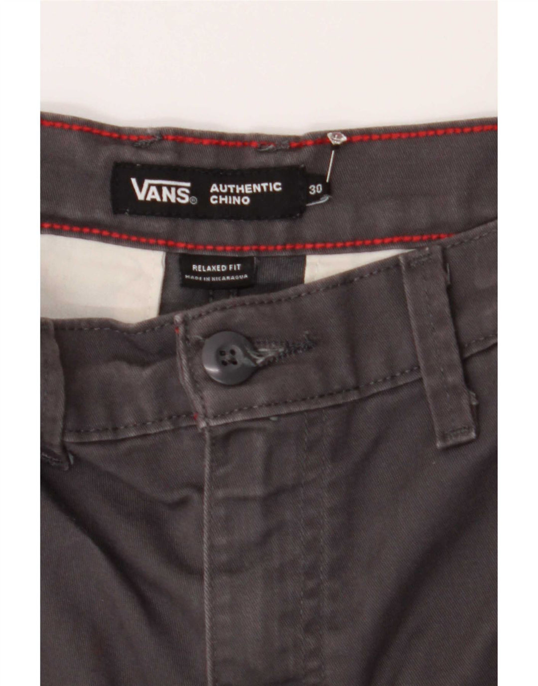 Pantaloncini chino da uomo Vans medi W30 in cotone grigio