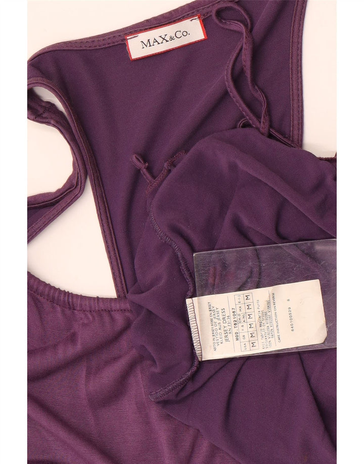 Max & Co. Abito da donna senza maniche a trapezio UK 14 Viscosa viola medio