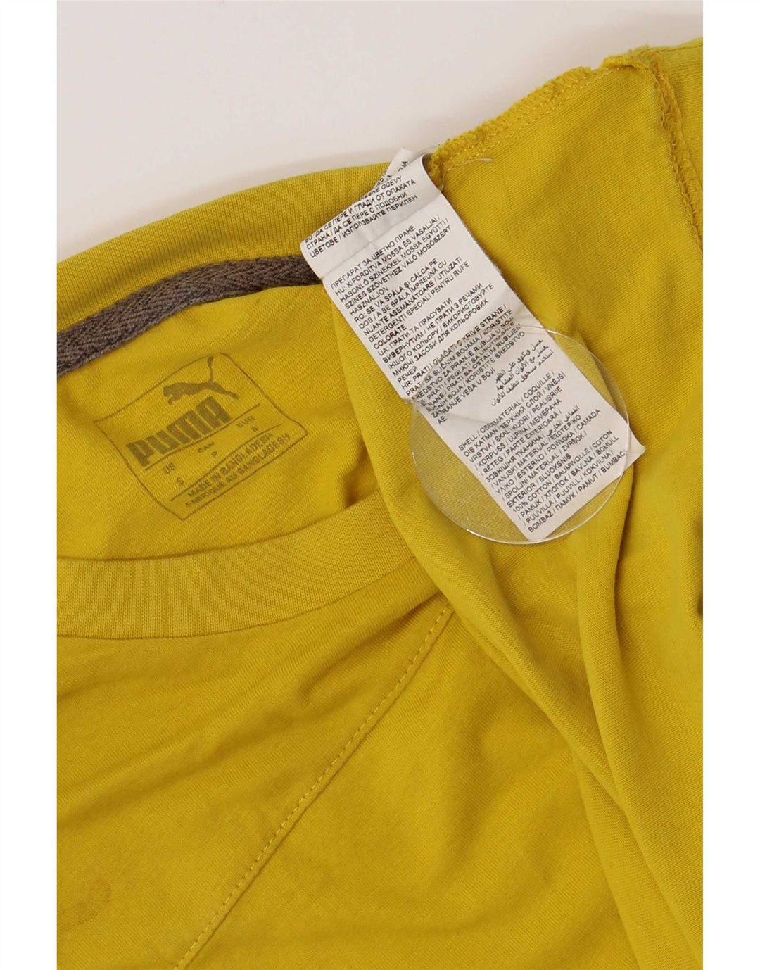 T-shirt grafica da uomo Puma Top Small in cotone giallo
