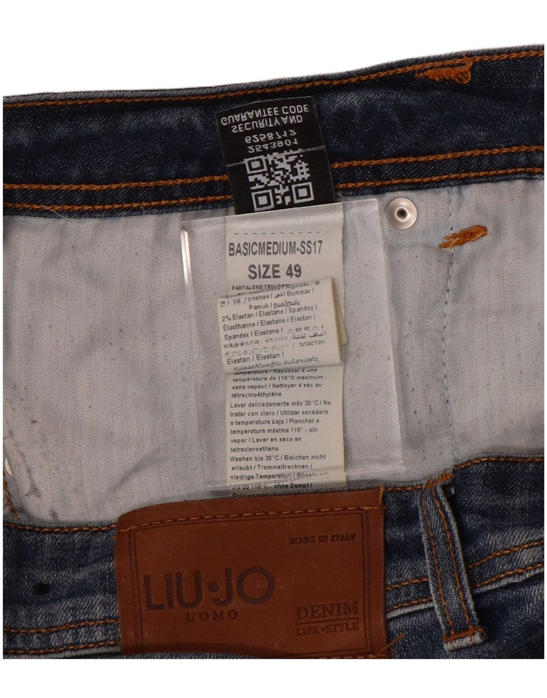 Jeans Liu Jo Uomo Regular Slim IT 49 Medio W34 L25 Blu Cotone
