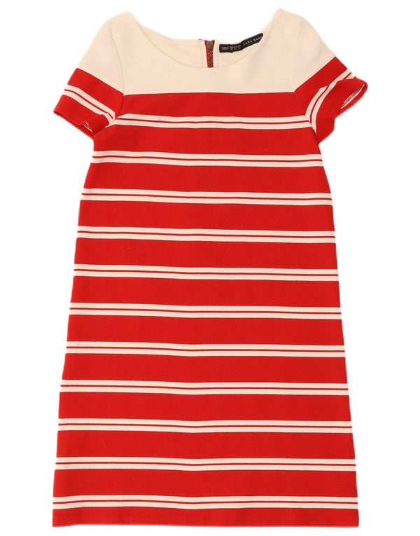Abito T-shirt oversize da donna Zara UK 6 XS Poliestere a righe rosse