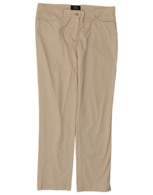 Pantaloni casual dritti da donna ROCCOBAROCCO IT 46 Large W34 L30 Beige