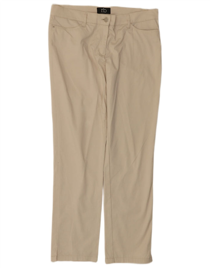 Pantaloni casual dritti da donna ROCCOBAROCCO IT 46 Large W34 L30 Beige