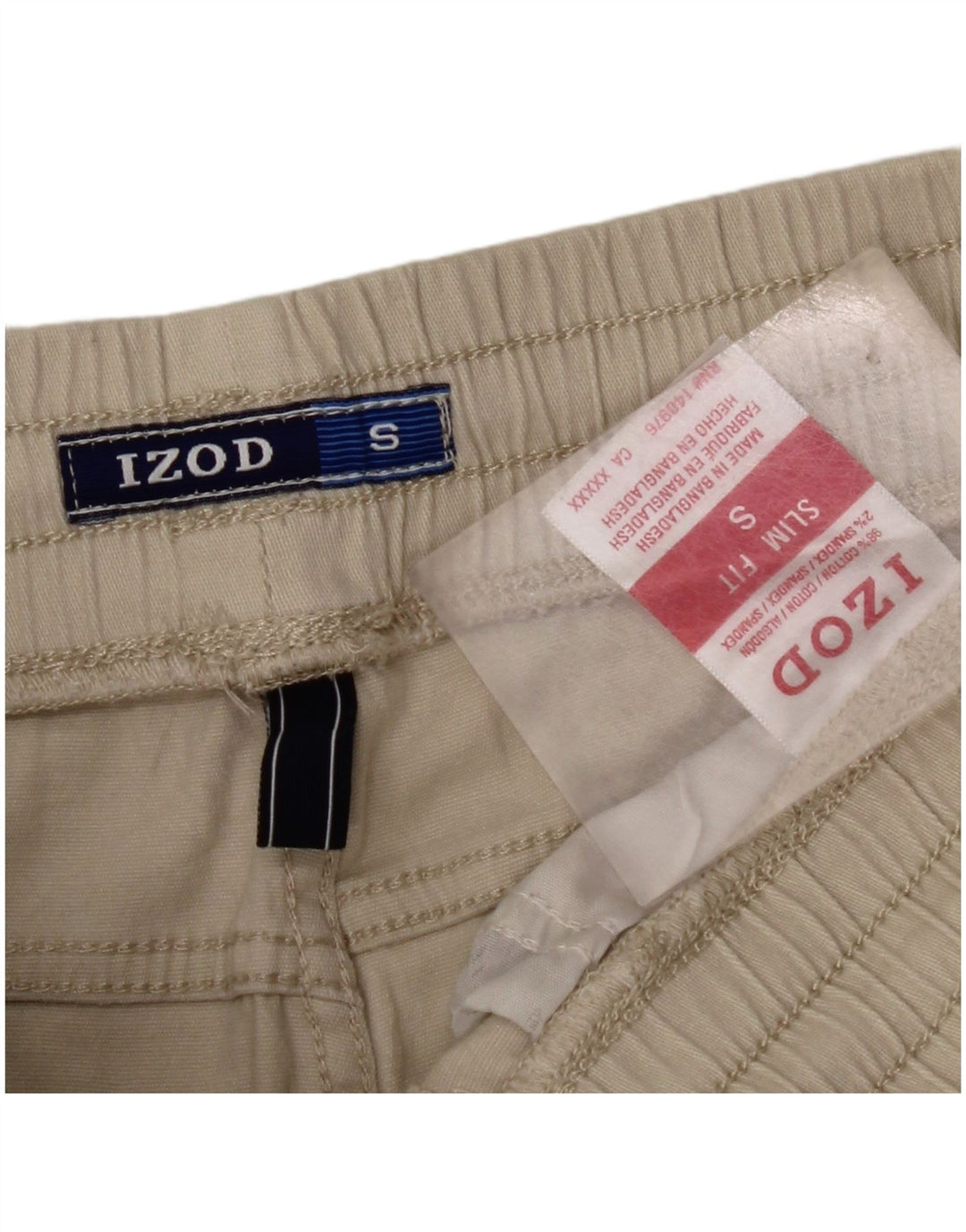 Pantaloncini cargo da uomo slim fit IZOD piccoli W29 in cotone beige