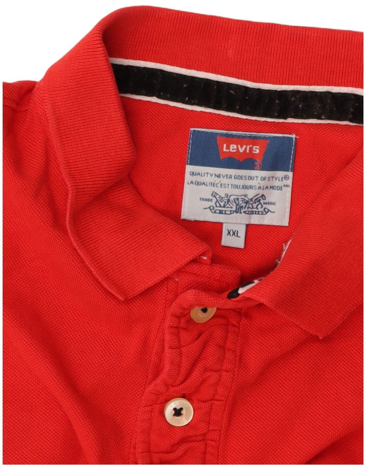 LEVI'S Mens Polo Shirt 2XL Red
