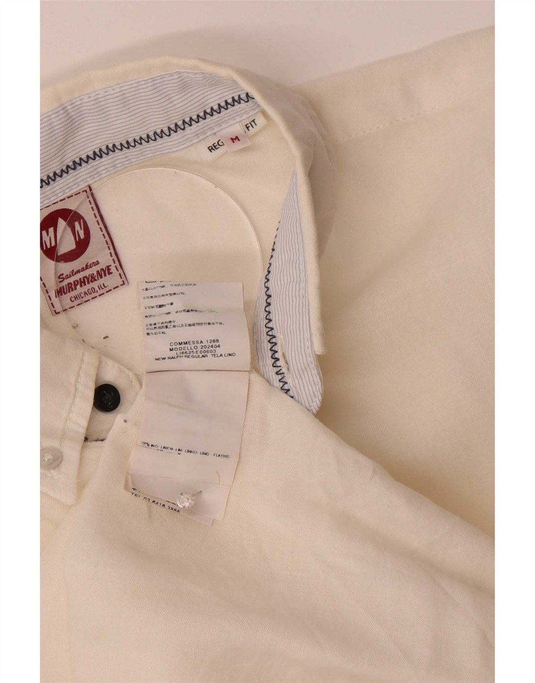 Camicia da uomo Regular Fit Murphy & Nye Lino bianco medio