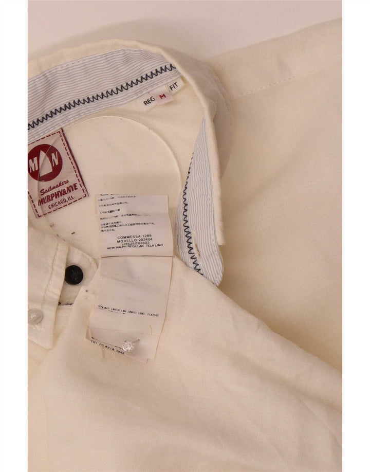 Camicia da uomo Regular Fit Murphy & Nye Lino bianco medio