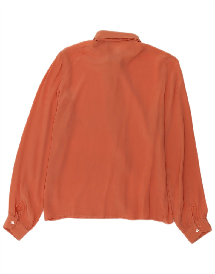 Camicetta vintage da donna con cravatta sul davanti IT 44 arancione medio