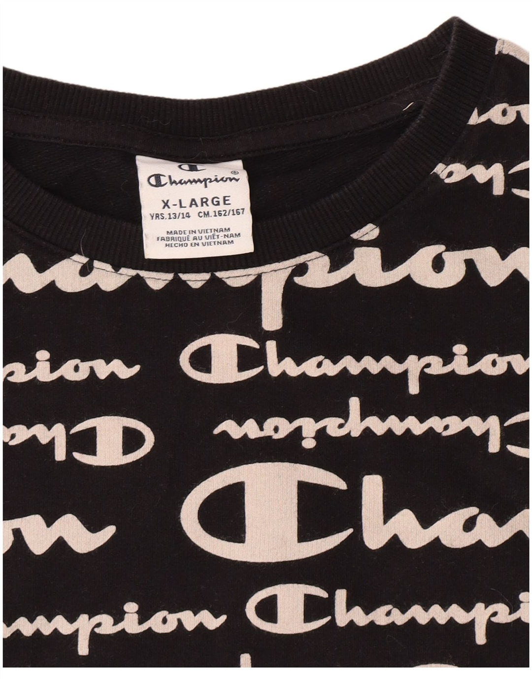 Felpa grafica Champion da ragazzo 13-14 anni XL Nera