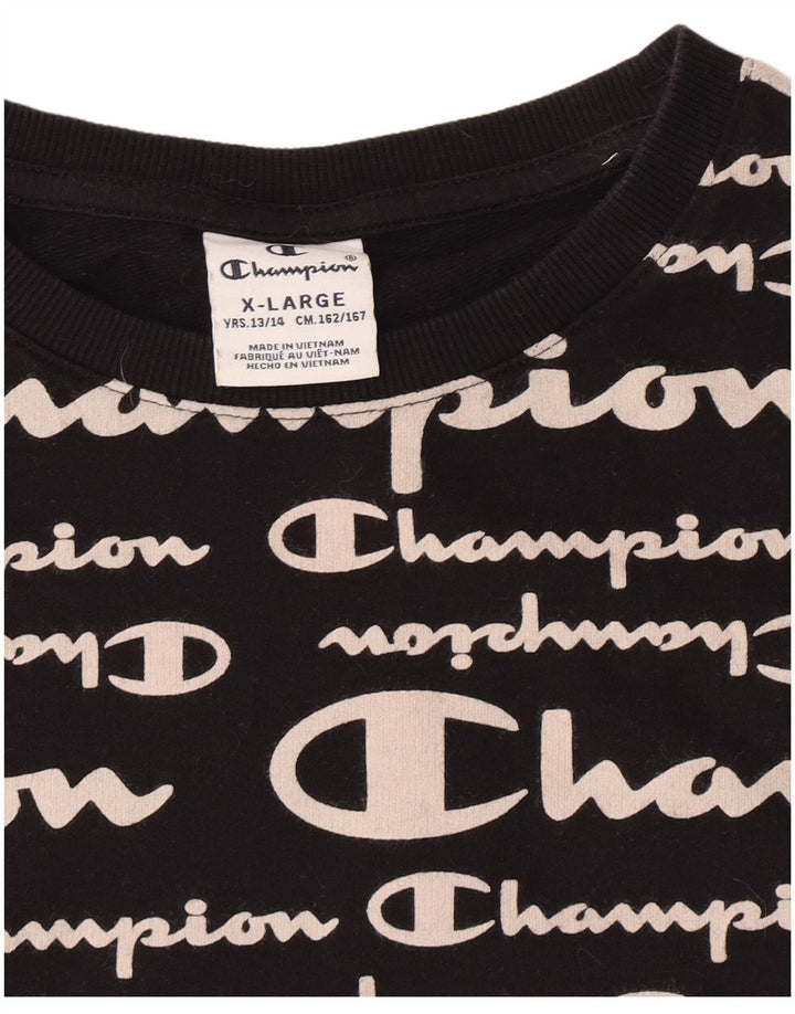 Felpa grafica Champion da ragazzo 13-14 anni XL Nera