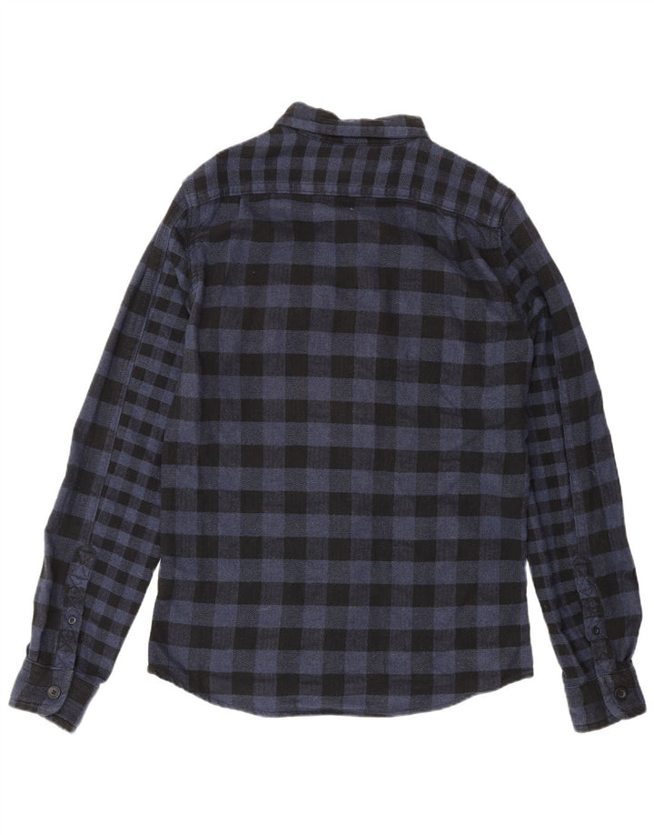 Camicia da uomo in flanella Superdry piccola in cotone a quadri blu navy