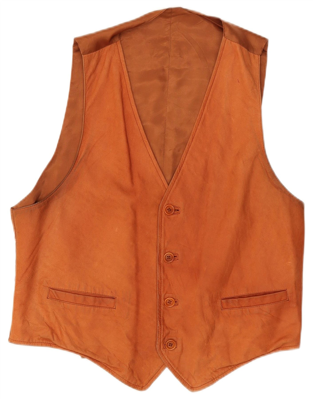 Gilet in pelle da uomo vintage XL in pelle marrone