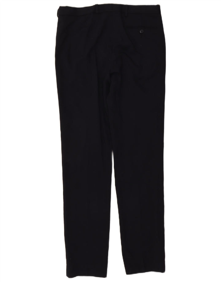 Pantaloni da abito slim da uomo Marks & Spencer W32 L33 in lana blu navy
