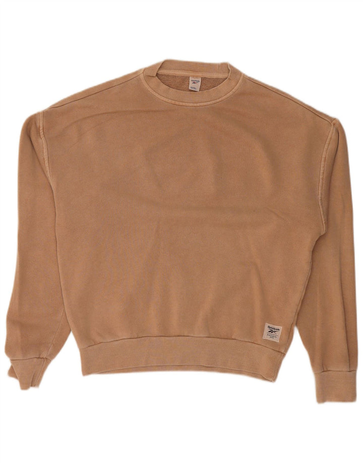 Felpa oversize da donna REEBOK UK 4/6 XS Cotone beige