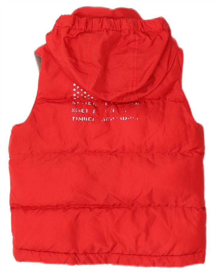 Gilet imbottito con cappuccio grafico per ragazzi TIMBERLAND 2-3 anni in poliestere rosso